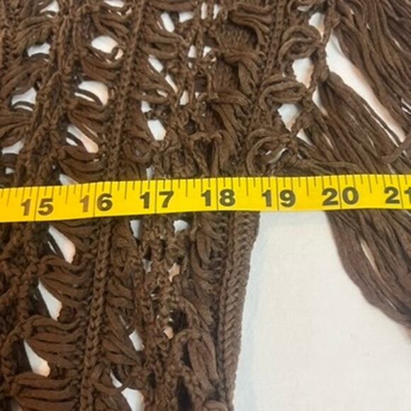 Rue 21 Crochet Top Size L Western Fringe CowgirlCore Boho Chic Oversized Boho - Picture 3 of 8